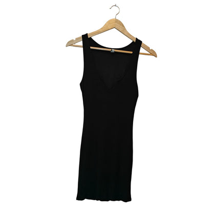 Black Ribbed Bodycon Mini Dress