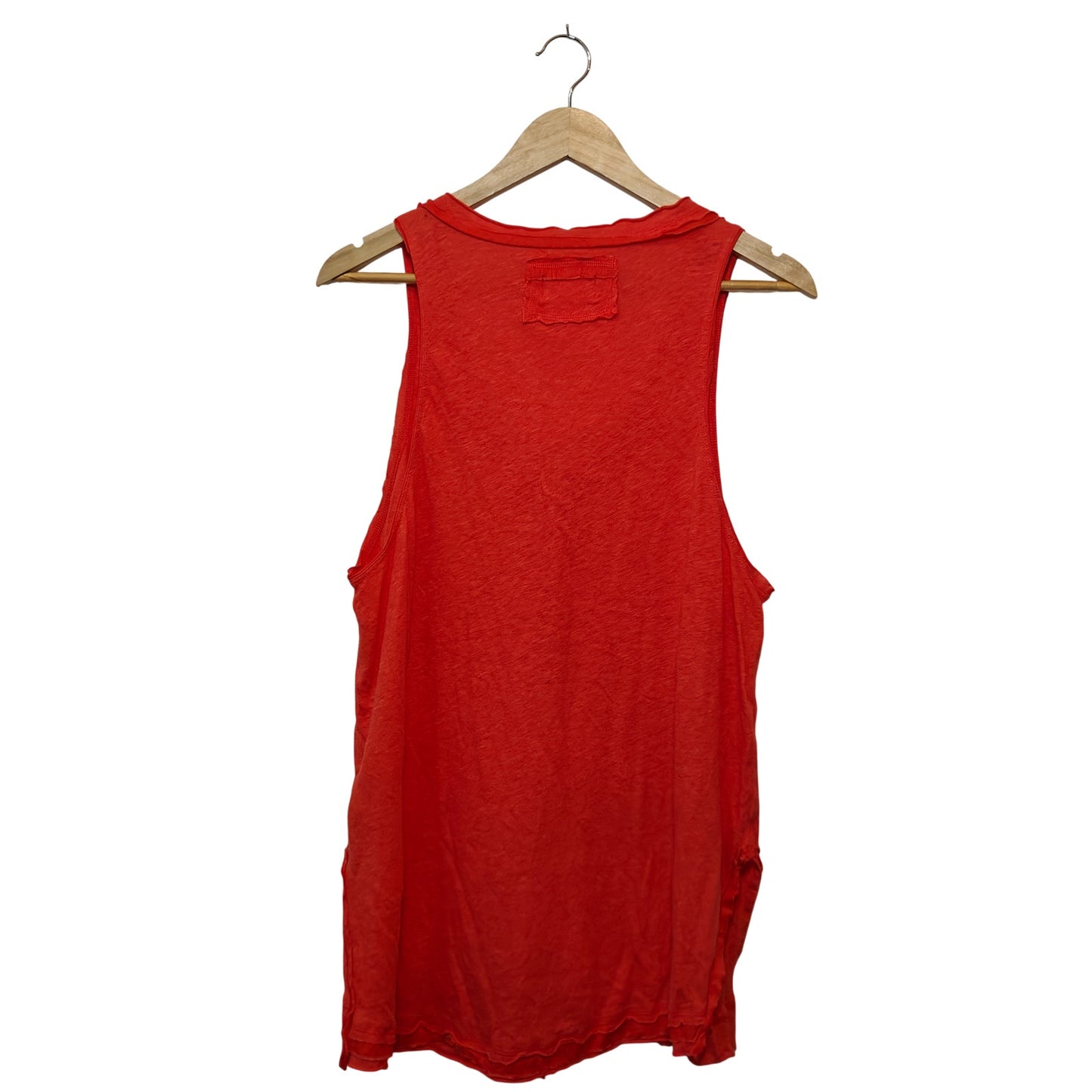 Orange Henley Tank Top