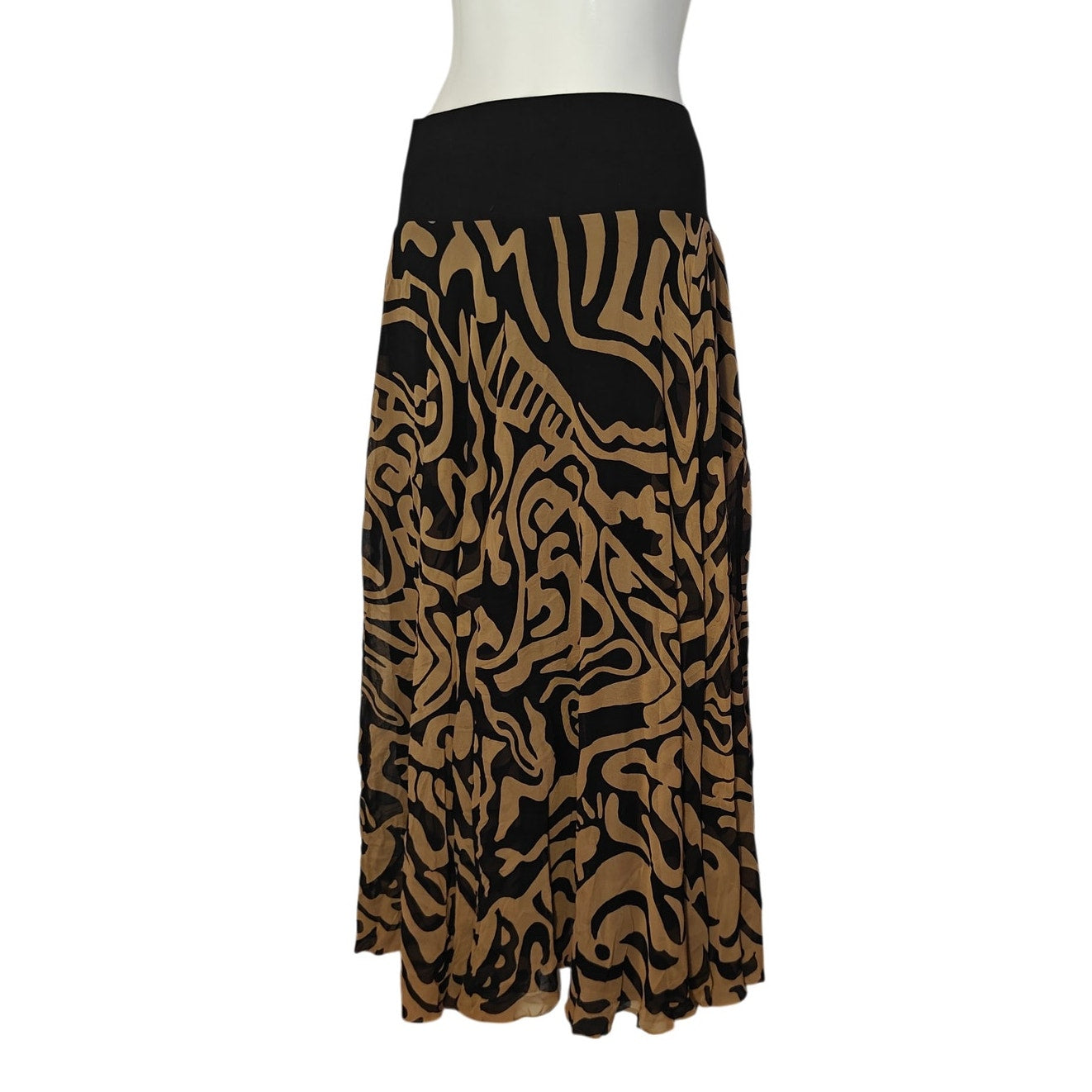 Abstract Print Midi Skirt