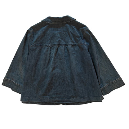 Denim Button Front Cropped Jacket