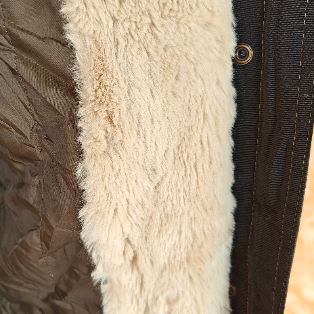Olive Green Faux Fur Hooded Parka