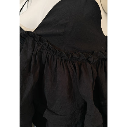 Black Ruffle Babydoll Cami Top