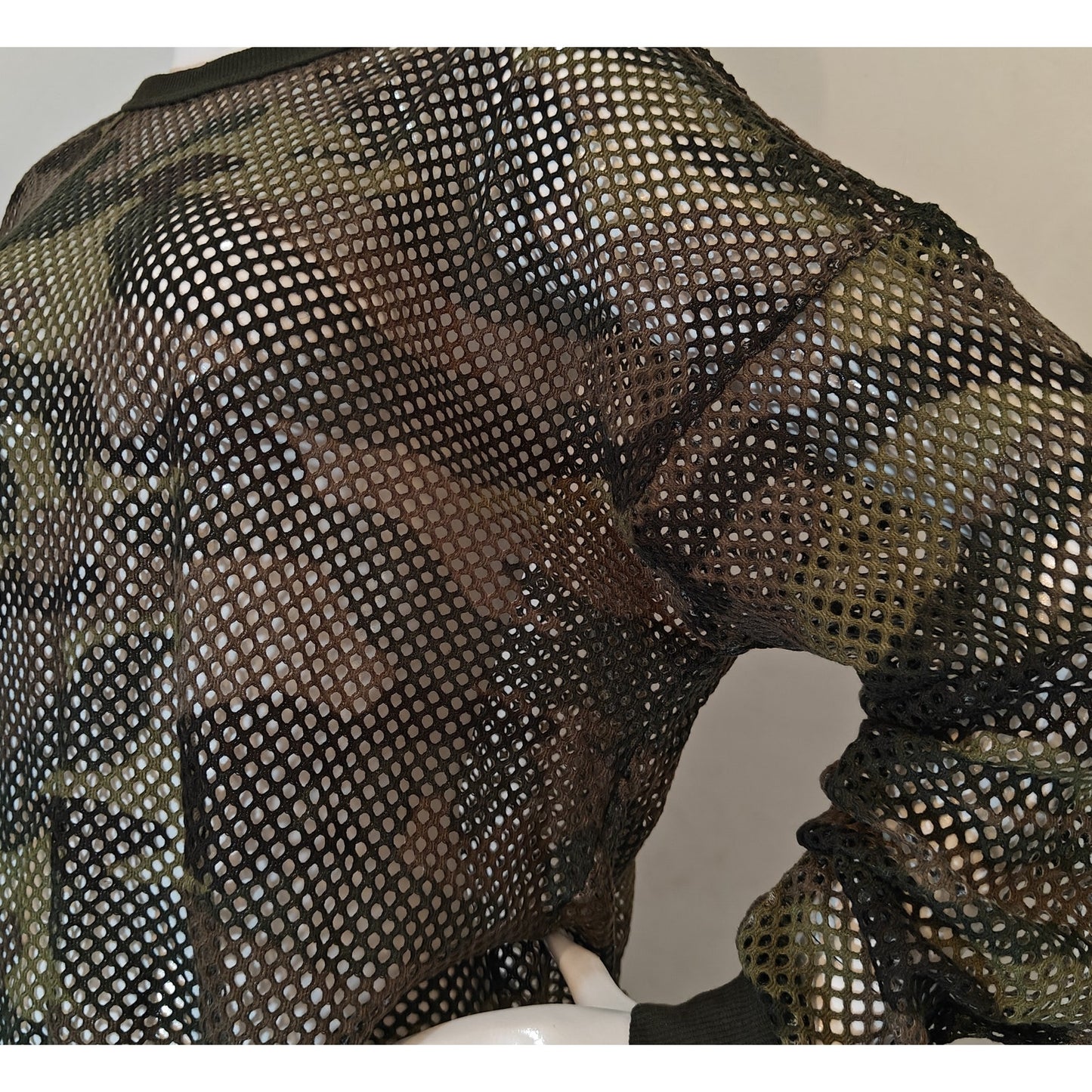 Camo Fishnet Mesh Cropped Top
