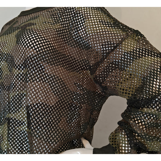Camo Fishnet Mesh Cropped Top