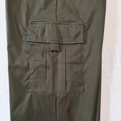 Olive Green Wide Leg Cargo Pants