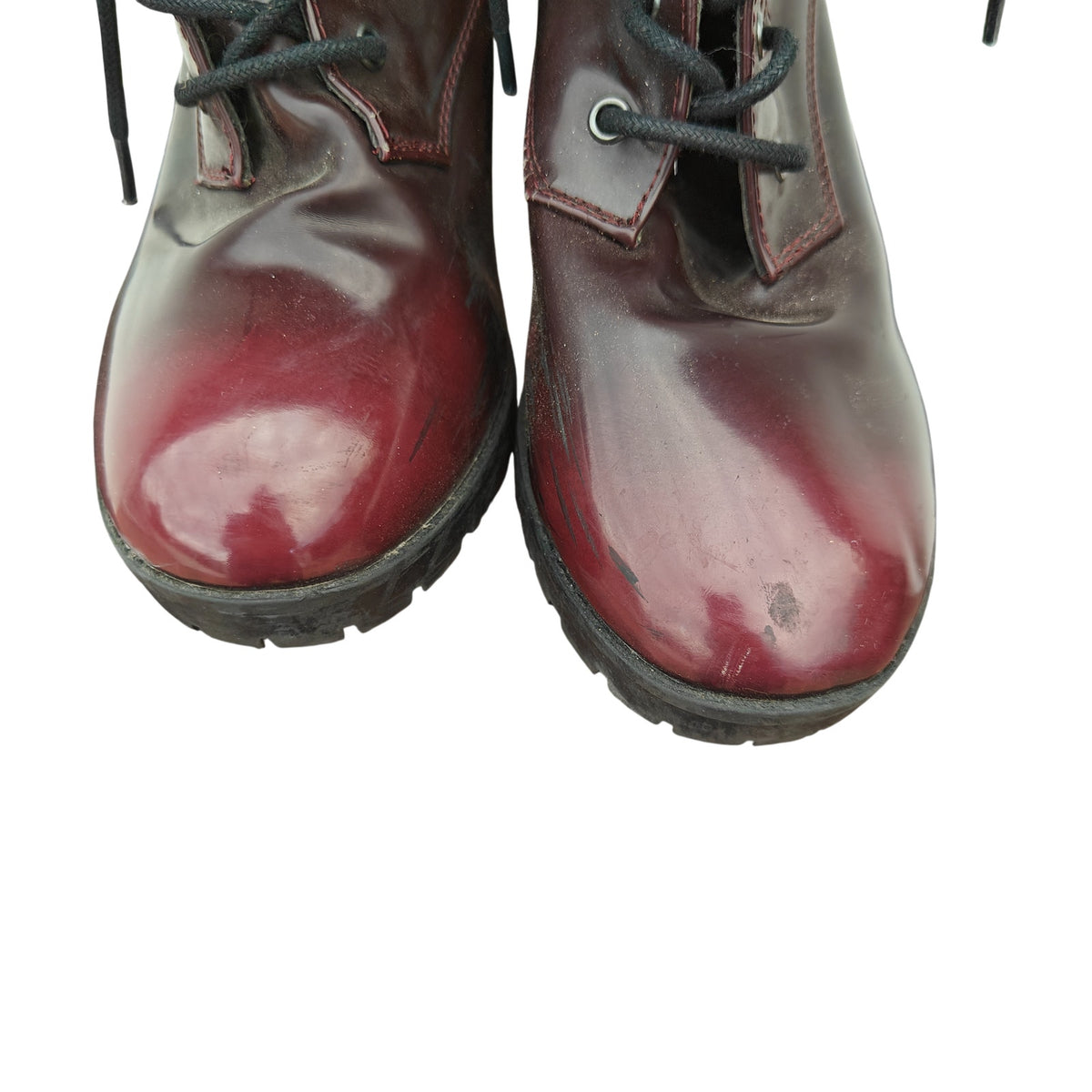 Burgundy Combat Boots