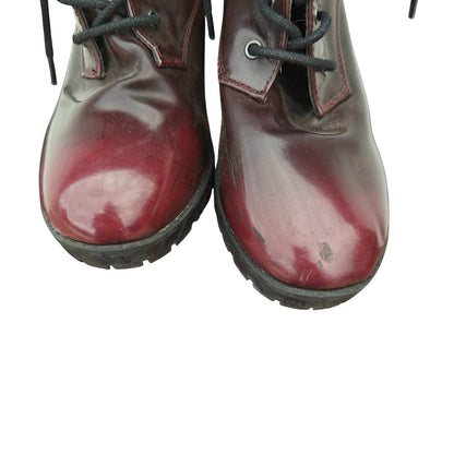 Burgundy Combat Boots
