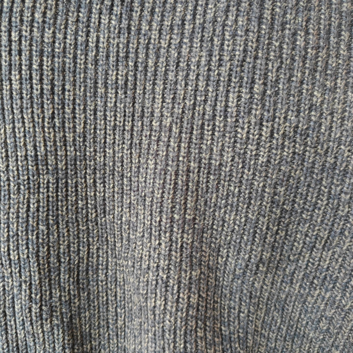 Blue Gray Cotton Knit Henley Sweater