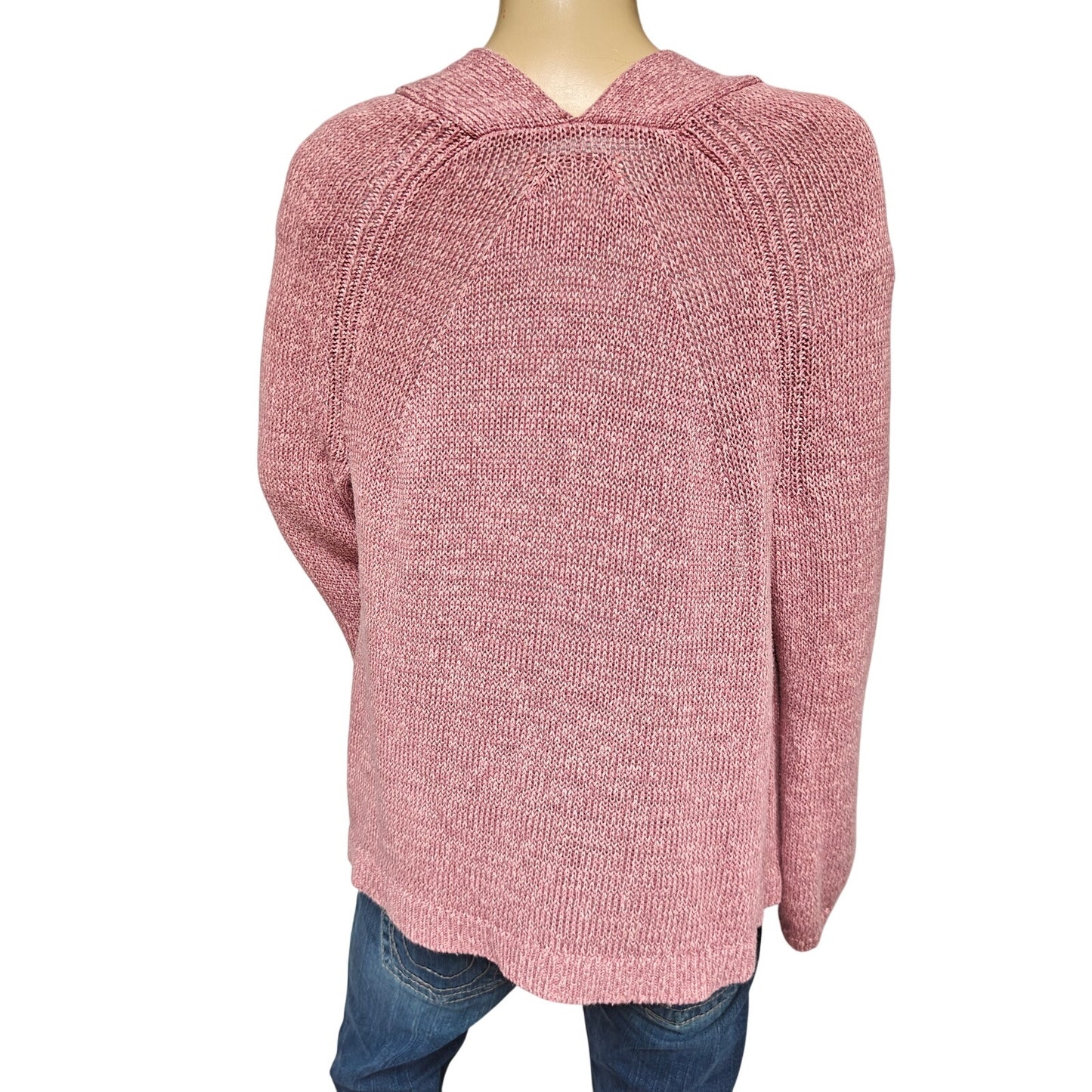 Dusty Rose Open Front Cardigan Sweater