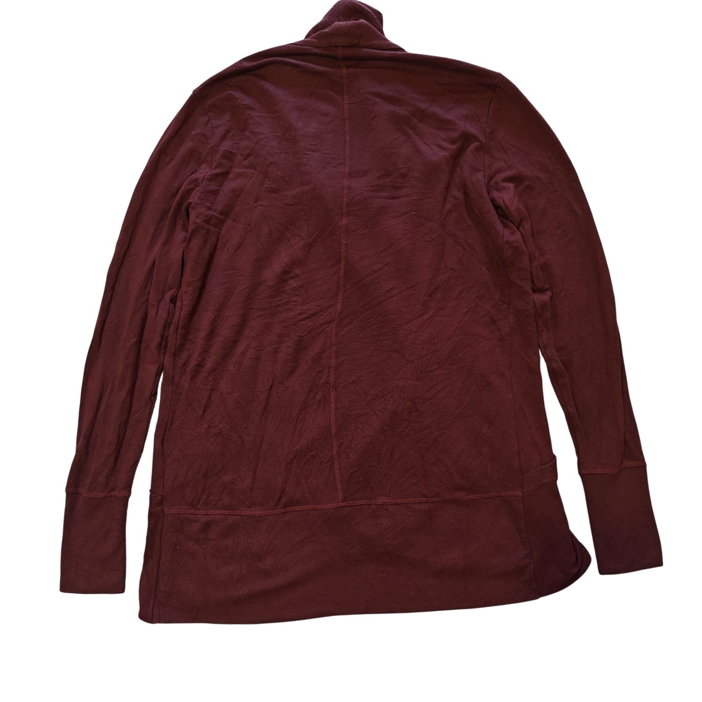 Burgundy Open Front Cardigan