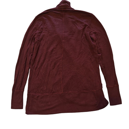Burgundy Open Front Cardigan