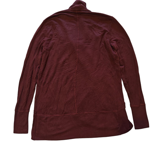 Burgundy Open Front Cardigan
