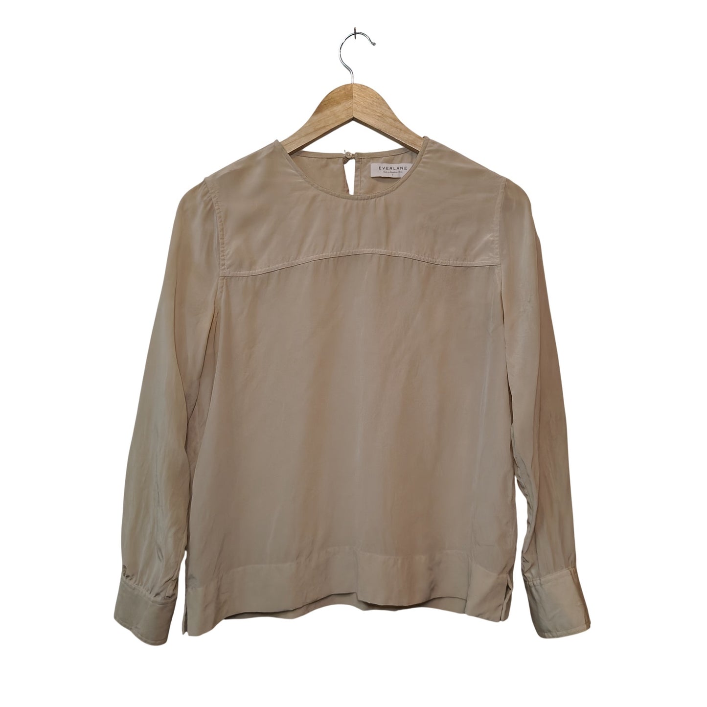 Silk Beige Long Sleeve Blouse