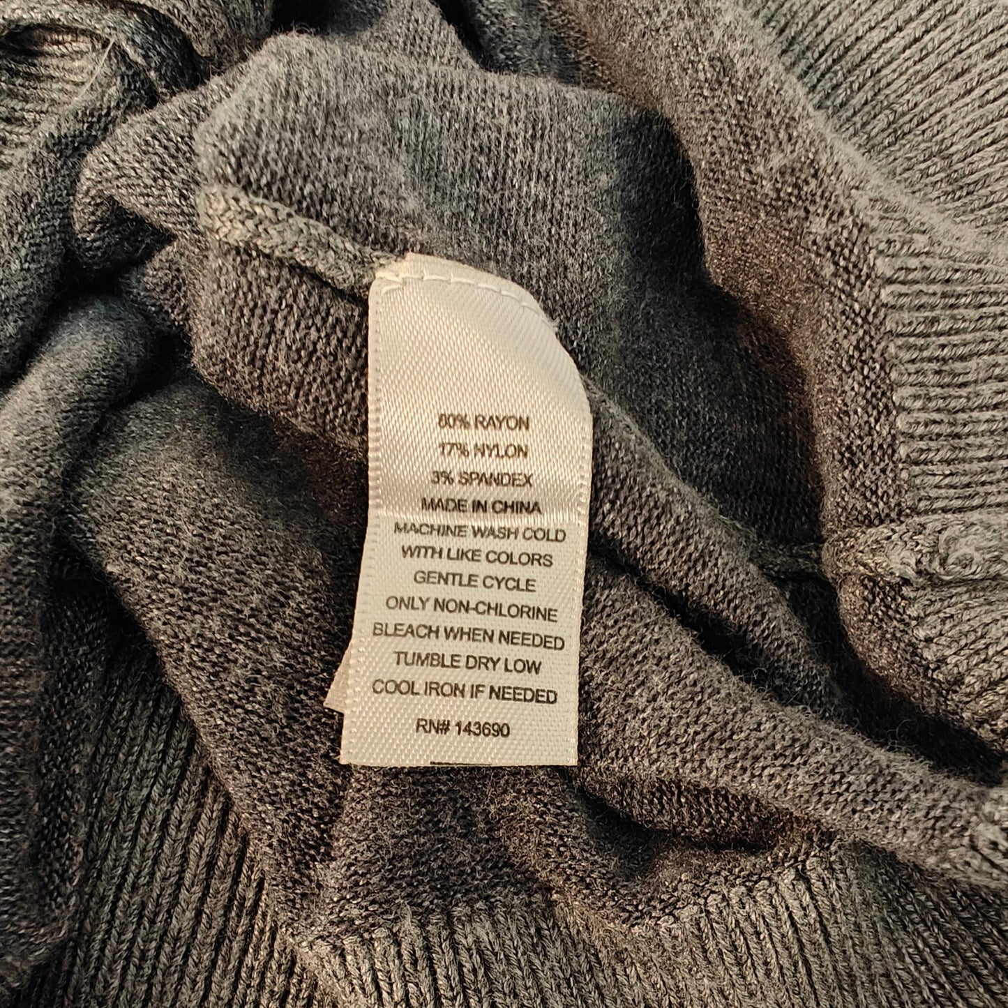 Gray Open Front Knit Cardigan