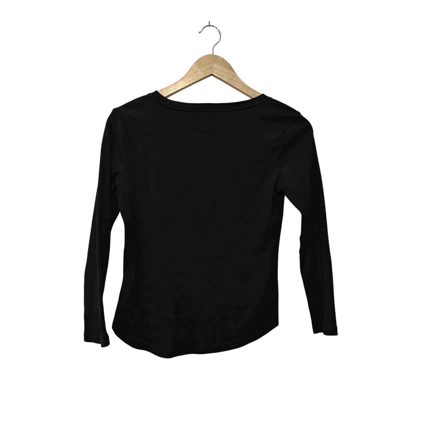 Black Henley Long Sleeve Top