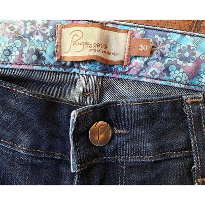 Paige Laurel Canyon Petite Jeans Womens 30 Bootcut Dark Wash NWT
