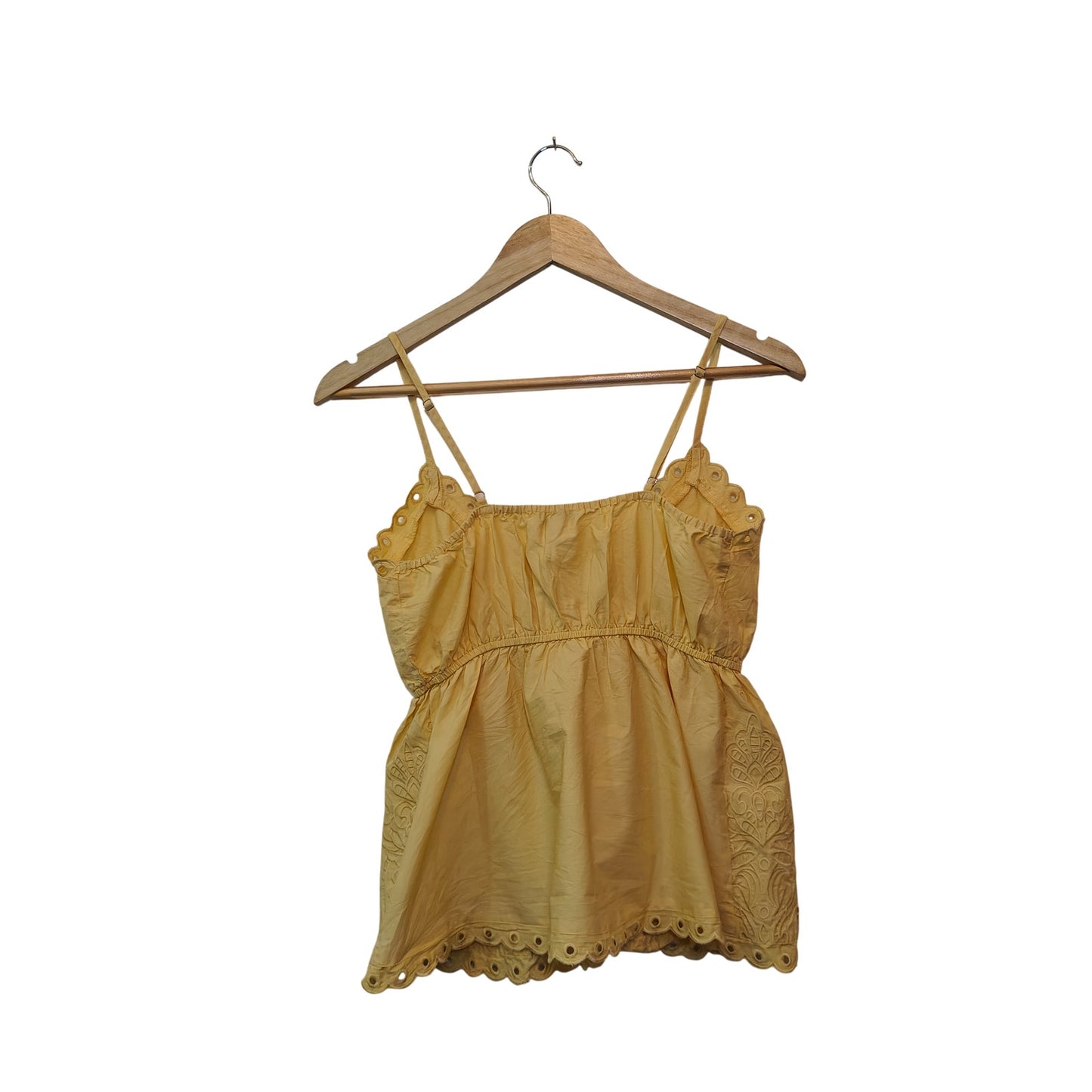 Yellow Eyelet Lace Trim Babydoll Cami