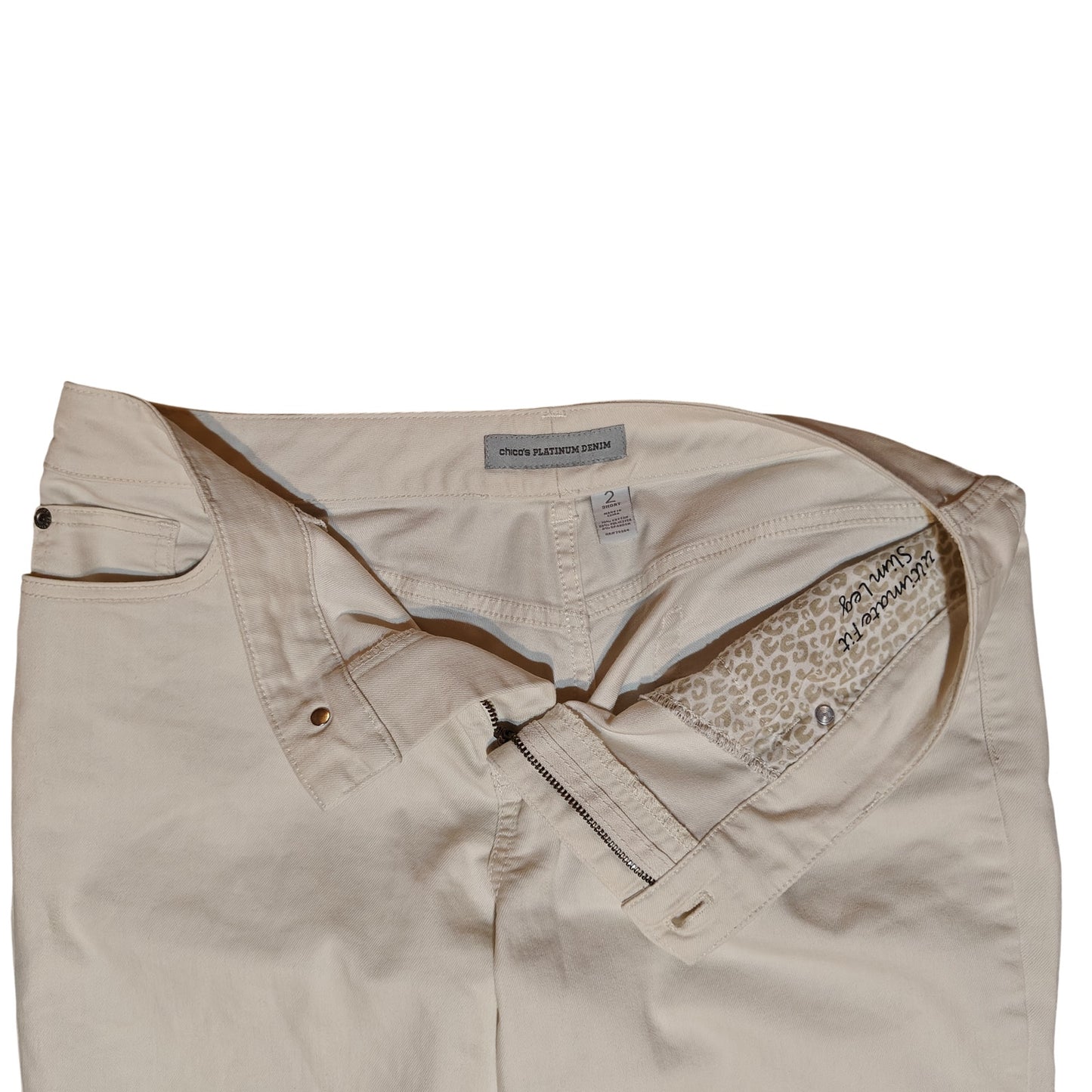 Cream Platinum Denim Slim Leg Jeans