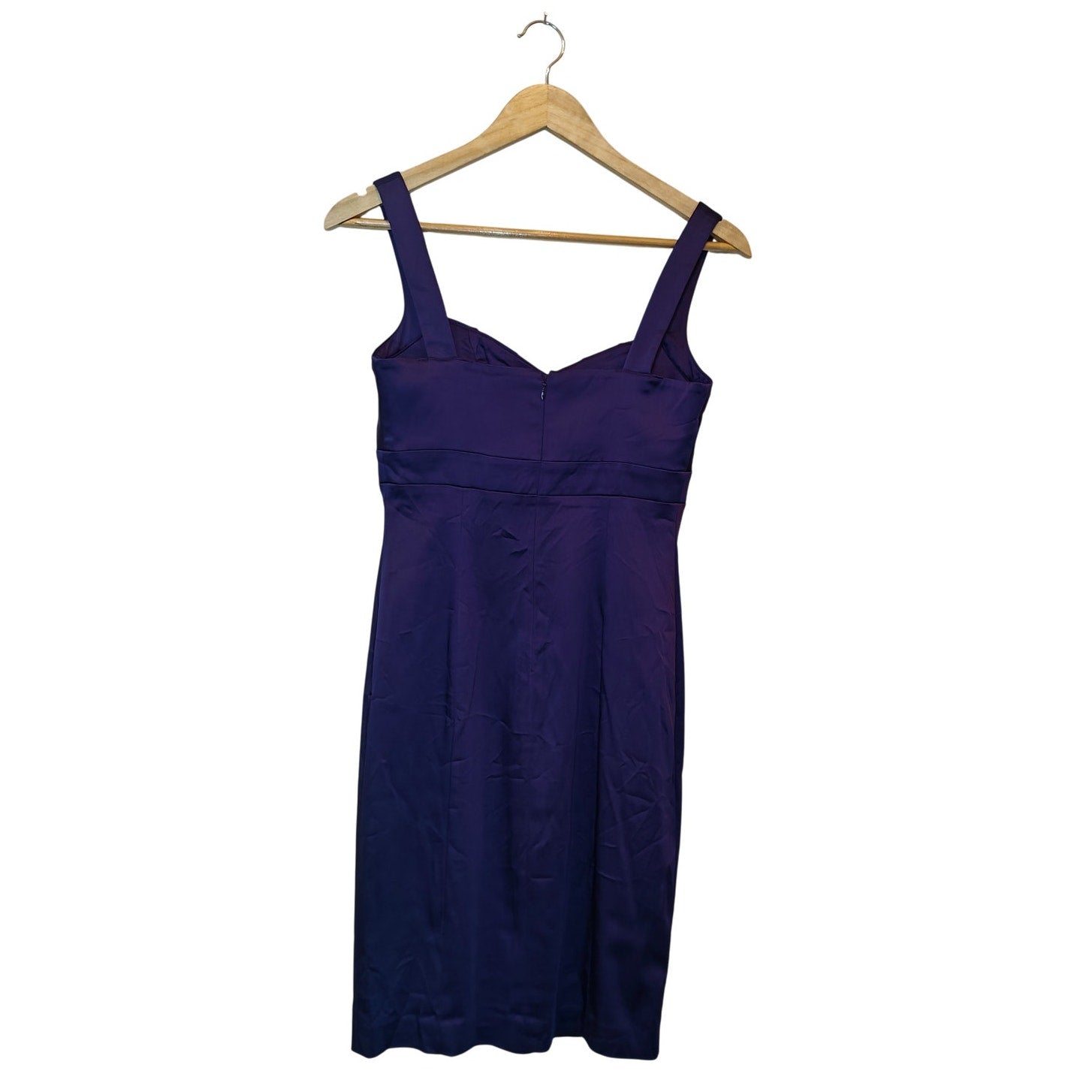 Purple Sheath Dress With Pleated Bodice