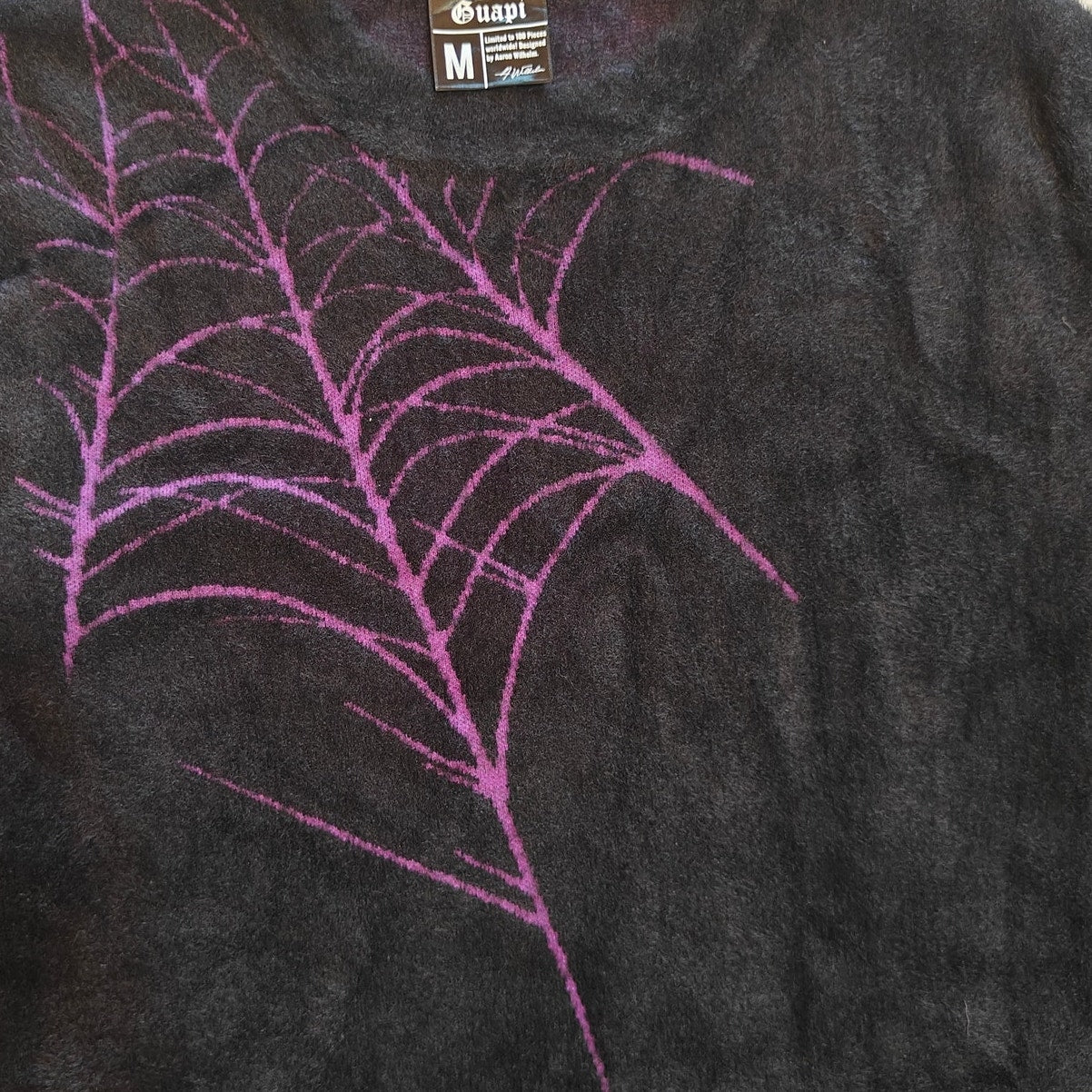 Black and Purple Fuzzy Spiderweb Sweater