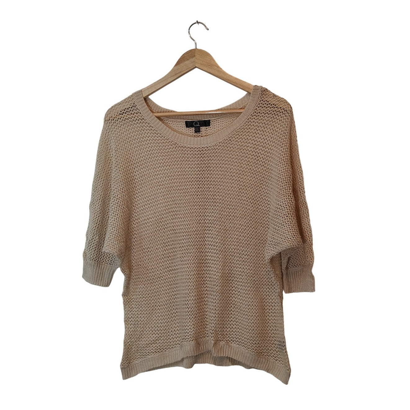 Cream Open Knit Dolman Sleeve Sweater
