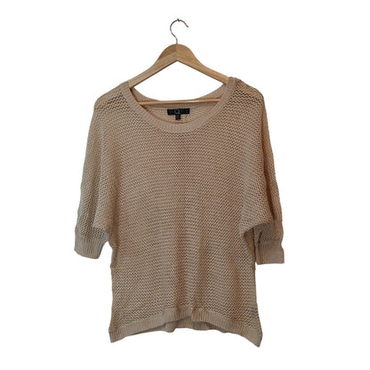 Cream Open Knit Dolman Sleeve Sweater