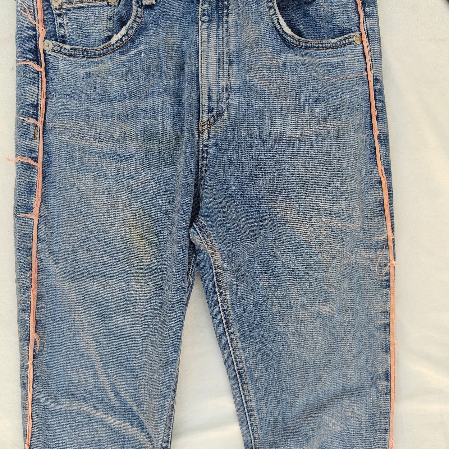 JEAN High Rise Skinny Jeans With Pink Side Stripe