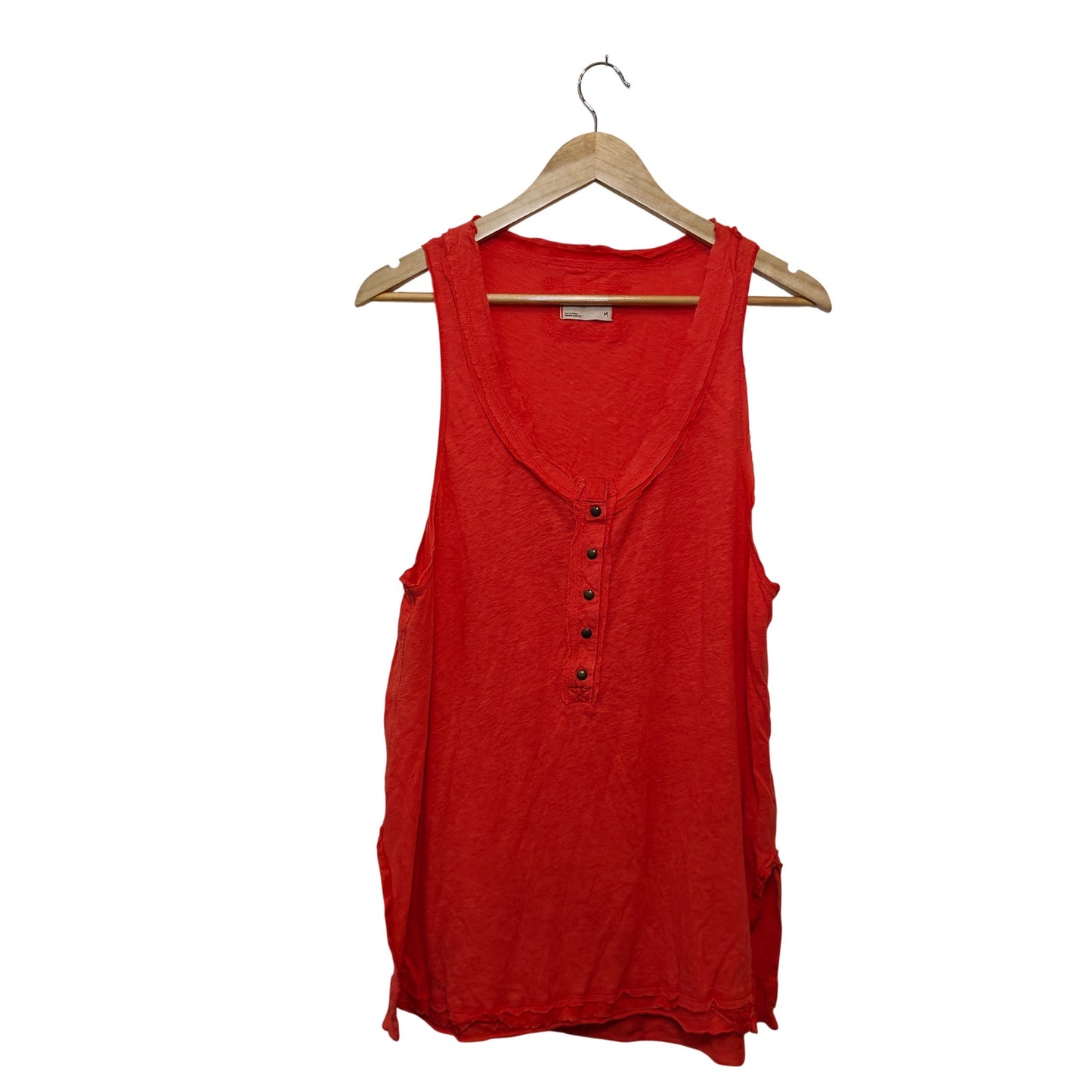 Orange Henley Tank Top