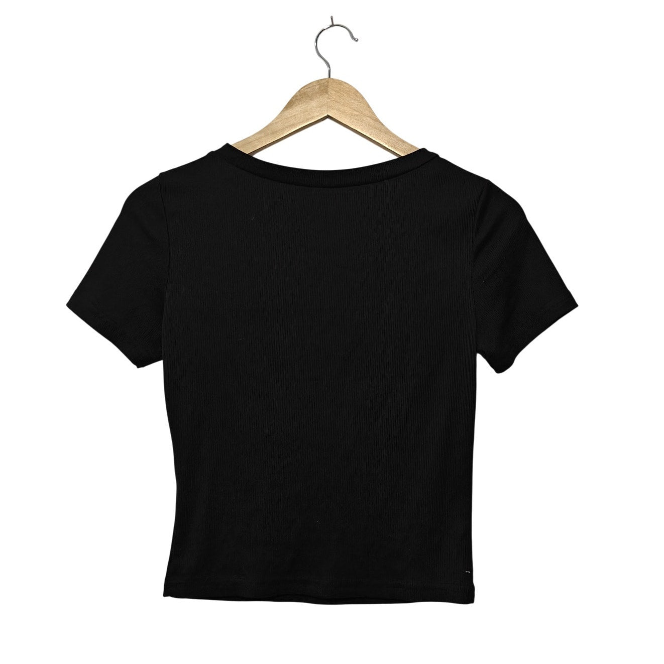 Black Floral Graphic Tee With Rhinestone Detail