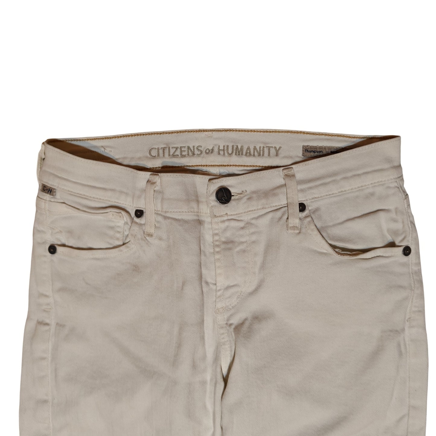 White Thompson Medium Rise Skinny Jeans