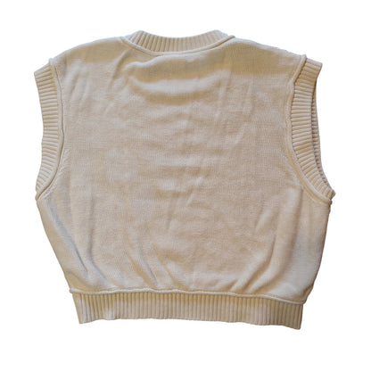 Cream Cable Knit Sweater Vest