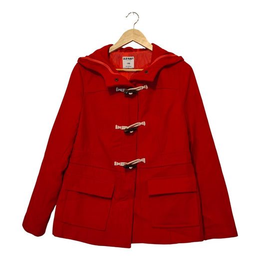 Red Hooded Toggle Duffle Coat