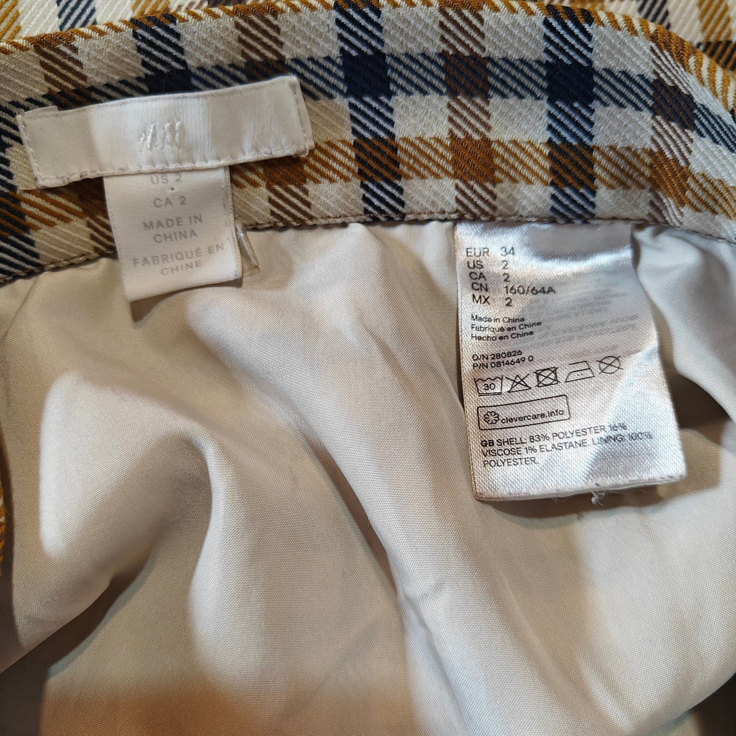 Brown Plaid Button Front Mini Skirt
