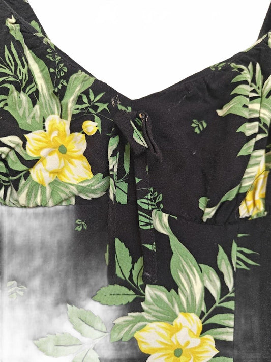 Black Cassia Floral Mini Dress