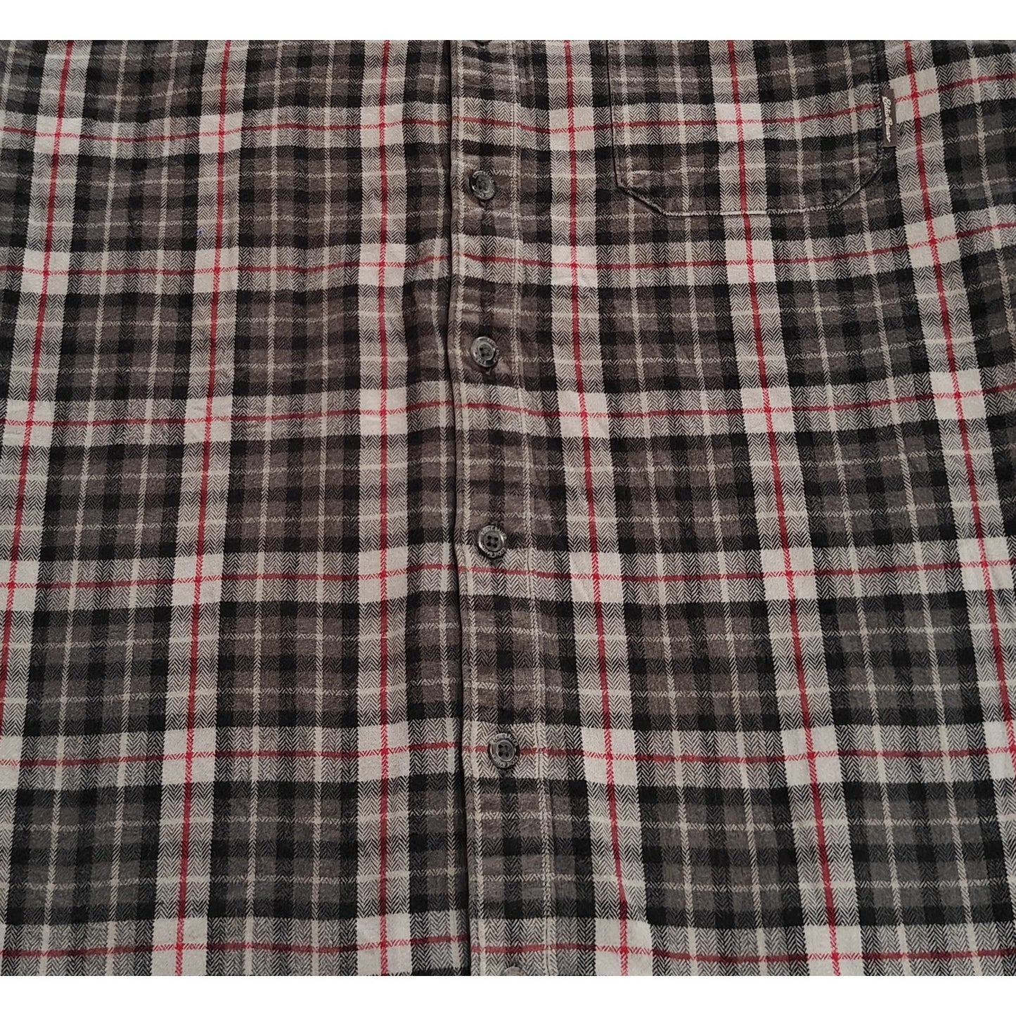 Classic Fit Gray Plaid Flannel Button-Down Shirt