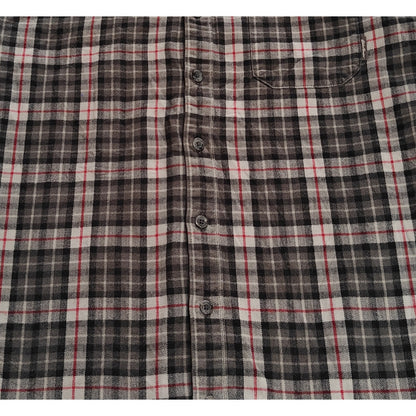 Classic Fit Gray Plaid Flannel Button-Down Shirt