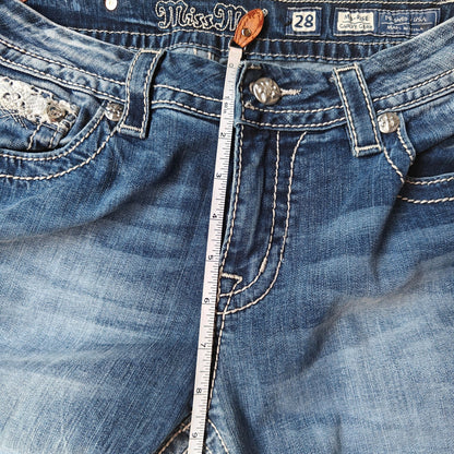 Medium Wash Curvy Crop Bootcut Jeans Size 28