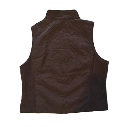 Brown Quilted Zip-Up Vest