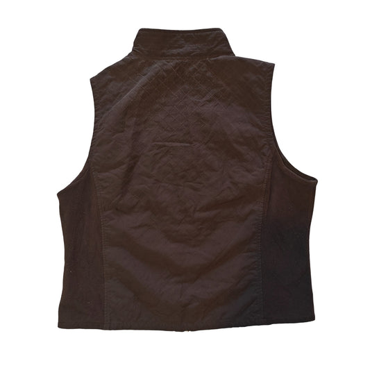 Brown Quilted Zip-Up Vest