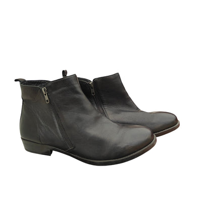 Jimmy Black Leather Women's Ankle Boots