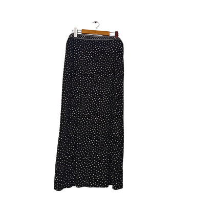 Polka Dot Maxi Skirt with High Low Hem