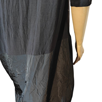 Black Cocoon Hooded Asymmetrical Midi Dress
