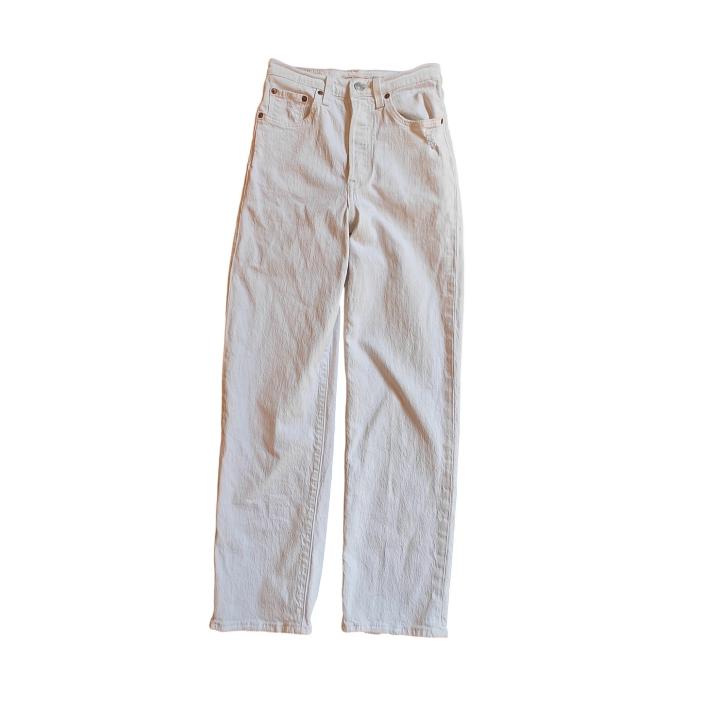 Ribcage Straight Ankle White Jeans