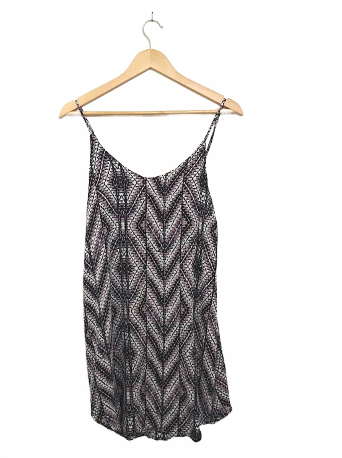 Monochrome Geometric Slip Dress