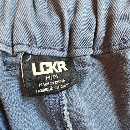 Blue Wide Leg Cargo Pants