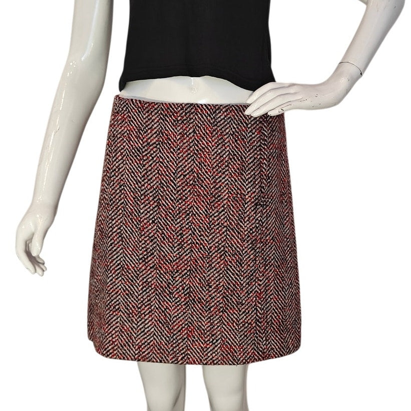 Red Tweed Mini Skirt