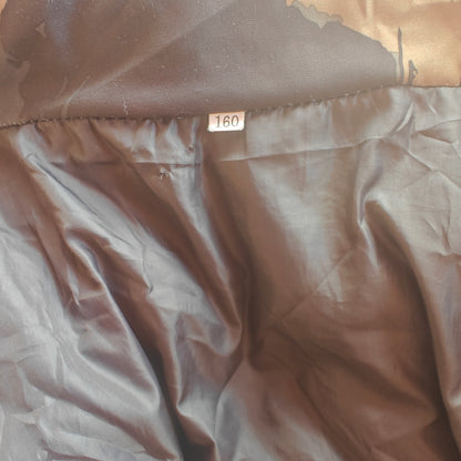 Green and Brown Abstract Camo Puffer Jacket