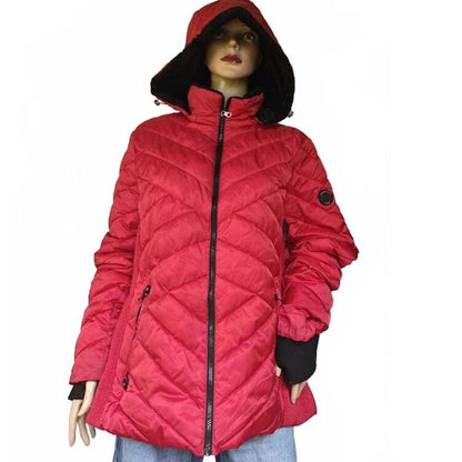 Red Quilted Puffer Coat