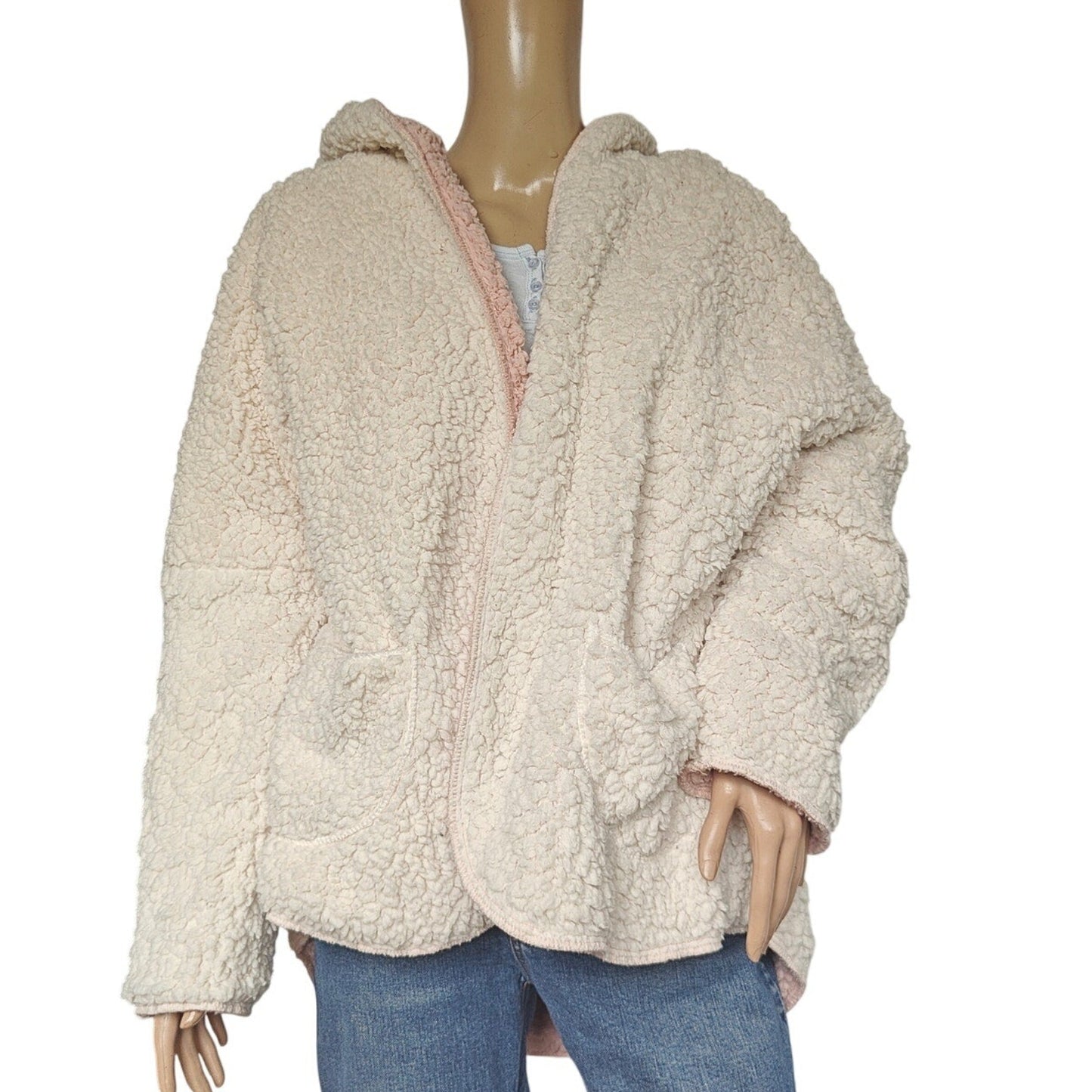 Reversible Sherpa Teddy Coat With Hood
