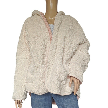 Reversible Sherpa Teddy Coat With Hood